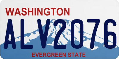 WA license plate ALV2076