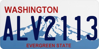 WA license plate ALV2113