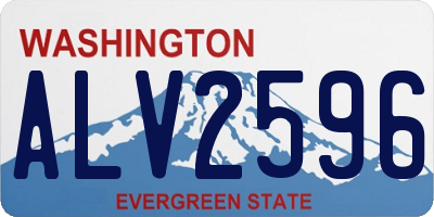 WA license plate ALV2596