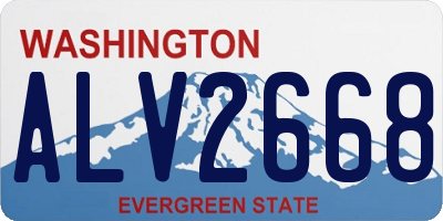 WA license plate ALV2668