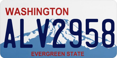 WA license plate ALV2958