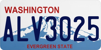 WA license plate ALV3025