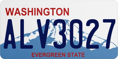 WA license plate ALV3027