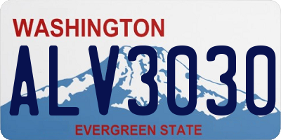 WA license plate ALV3030
