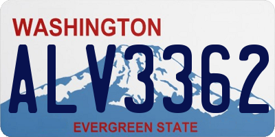 WA license plate ALV3362