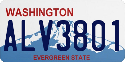 WA license plate ALV3801