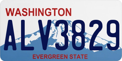 WA license plate ALV3829