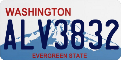 WA license plate ALV3832
