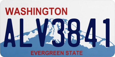 WA license plate ALV3841
