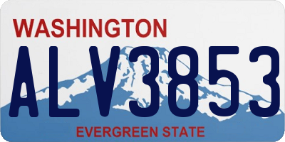 WA license plate ALV3853