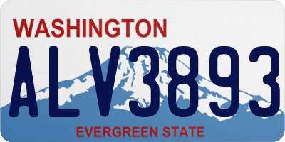WA license plate ALV3893