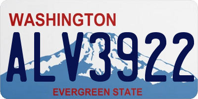 WA license plate ALV3922
