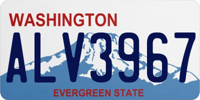 WA license plate ALV3967