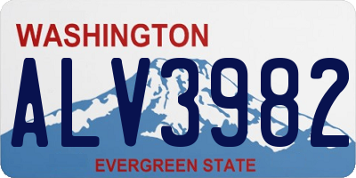 WA license plate ALV3982