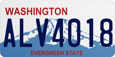WA license plate ALV4018