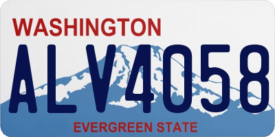 WA license plate ALV4058