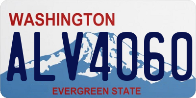 WA license plate ALV4060
