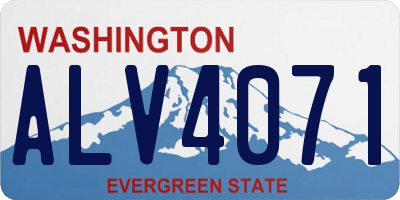 WA license plate ALV4071