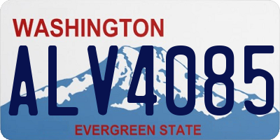WA license plate ALV4085