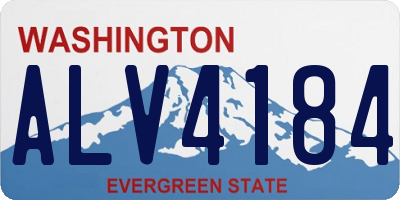 WA license plate ALV4184