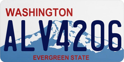 WA license plate ALV4206
