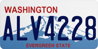 WA license plate ALV4228