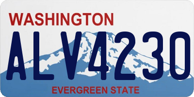 WA license plate ALV4230