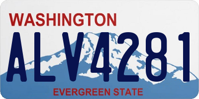 WA license plate ALV4281