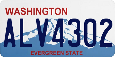 WA license plate ALV4302