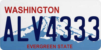 WA license plate ALV4333