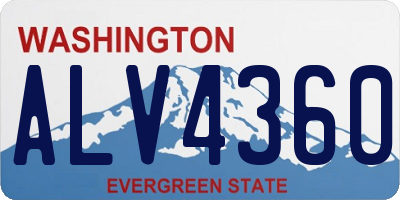 WA license plate ALV4360
