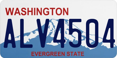 WA license plate ALV4504