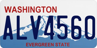 WA license plate ALV4560