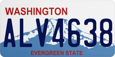 WA license plate ALV4638