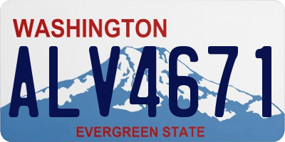 WA license plate ALV4671