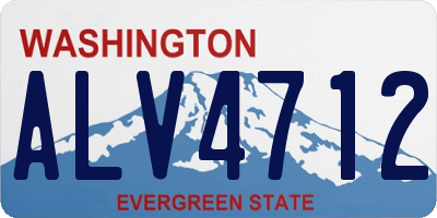 WA license plate ALV4712