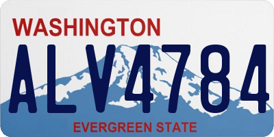WA license plate ALV4784