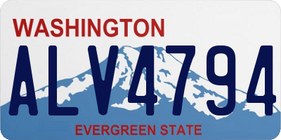 WA license plate ALV4794