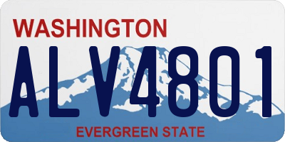 WA license plate ALV4801