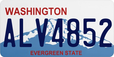 WA license plate ALV4852