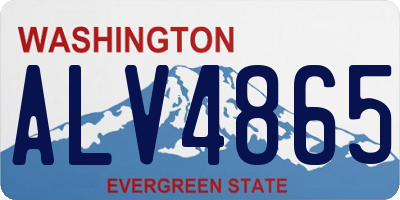 WA license plate ALV4865