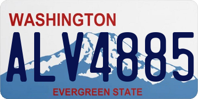 WA license plate ALV4885