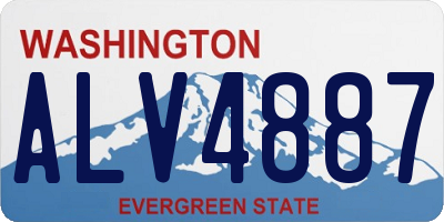 WA license plate ALV4887
