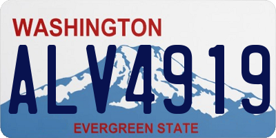 WA license plate ALV4919