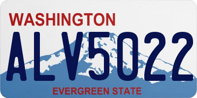 WA license plate ALV5022