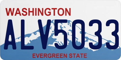 WA license plate ALV5033