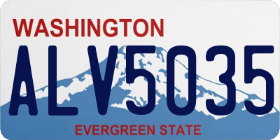 WA license plate ALV5035