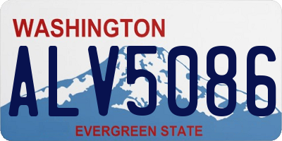 WA license plate ALV5086