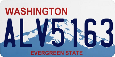 WA license plate ALV5163