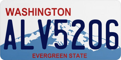 WA license plate ALV5206